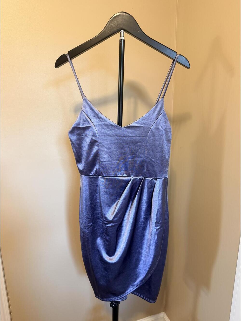 Lulus Iridescent Satin Mini Dress Size Small Purple Metallic Party Dress